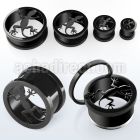 ftliz black pvd 316l steel screw fit tunnel with lizard