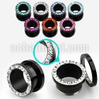 ftspfr black pvd 316l steel screw fit tunnel with ferido rim