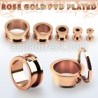 fttpg rose gold pvd plated surgical steel screw fit flesh tunnel