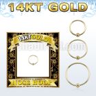 g14hob solid 14k gold endless nose hoop w ball