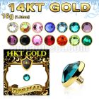 g14ifb5 5mm solid 14k gold dermal anchor top part w set crystal