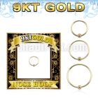 g9hob 9k gold fixed bead nose hoop with 2mm ball