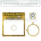 ghdi 14k gold nose hoop with 15mm prong set real diamond