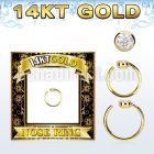 gnrz2 solid 14k gold nose ring w 2mm round cz top