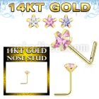 gnszsm1 14k gold nose stud 22g 3mm star cz