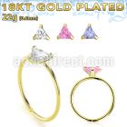 gpztm22 18k plated silver seamless nose ring 22g triangle