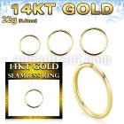 gsel22 14k gold seamless nose ring 22g