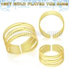 gt564 18k gold plated silver adjustable toe ring three bands