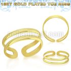 gt796 18k gold plated silver adjustable toe ring two bands