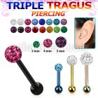 hextcfr anodized 316l steel triple tragus piercing w ferido ball