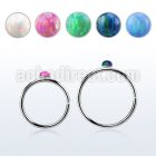 hpo15 silver seamless nose hoop w a 1.5mm synthetic opal top