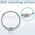 hr15 silver seamless nose hoop w balinese wire design