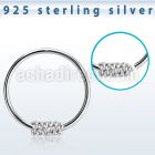 hr21 silver seamless nose hoop w twisted wire design