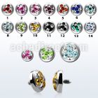 iafrd 5mm steel dermal anchor top w tri star multi crystal