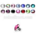 ijf3 3mm 316l steel dermal top with crystal for base plate