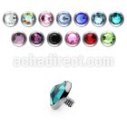 ijf4 4mm 316l steel dermal top with crystal for base plate