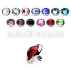 ijf5 5mm 316l steel dermal top with crystal for base plate