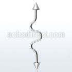 inacn5 316l steel industrial zigzag barbell 14g w 5mm cones