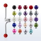 incpr5 316l steel industrial twister barbell with pearl balls
