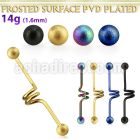 intcfo5 anodized steel industrial twister barbell w frosted ball