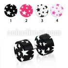 ipaa acrylic fake plug with cute multi star design
