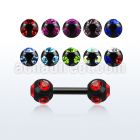 iptmjb4 anodized 316l steel fake plug w two 4mm multi jewel ball