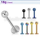 lb18b3 316l steel labret 18g 1mm with 3mm ball