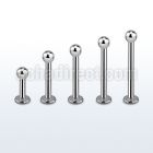 lbb3g 6mm 12mm of surgical steel labret with 3mm ball