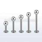 lbb4 6mm 12mm of surgical steel labret with 4mm ball