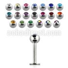 lbc4s 16g 316l steel labret with 4mm bezel set jewel ball