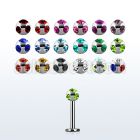 lbca4 16g 316l steel labret with 4mm multi jewel ball