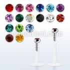 lbij clear bio flexible labret with 2mm bezel ball