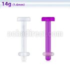 lbrt14 flexible acrylic 1 6mm labret retainer