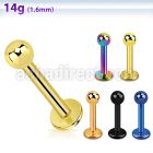 lbtb3g anodized surgical steel labret 16g 1 2mm w a 4mm ball