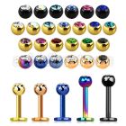 lbtc3 anodized 16g 316l steel labret with 3mm ball