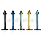 lbtcn2 anodized surgical steel labret with a 2mm cone