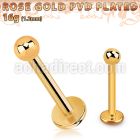 lbttb25 rose gold steel labret with a 2.5mm ball