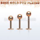 lbttb4s rose gold steel labret with a 4mm ball