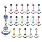 mcd540 316l steel belly banana w 8mm jewel ball anchor