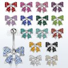 mcd595 belly banana w a lower multi crystal studded ribbon