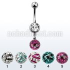 mcd626xc double jewel belly banana w a zebra multi crystal ball