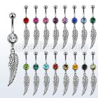 mcd653 316l steel belly banana w dangling plain bird wing