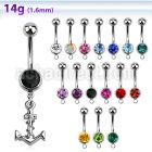 mcd699 316l steel belly banana a dangling plain anchor w rope