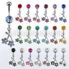 mcdflc2 316l steel belly banana with dangling twin flower