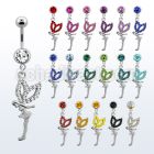 mcdfy 316l steel belly banana with jewel ball bowing fairy