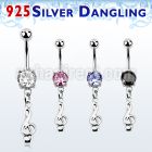 mcdvd17 steel belly banana w round cz silver musical note