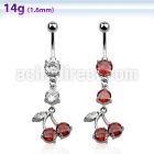 mcdz20 seel belly banana cz stone  dangling cherry