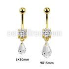 mdk710 gold anodized steel belly banana cz drop