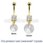 mdk718 anodized steel belly banana swarovski crystal