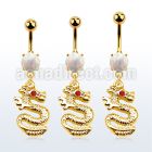 mgo721 gold steel belly banana w opal  dragon w crystal eyes
